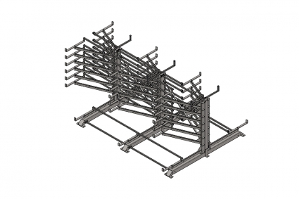 Cantilever rack doublesided up to 14t shelf depth 800